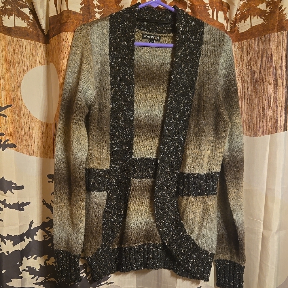 Women's Black and Gray Sweater